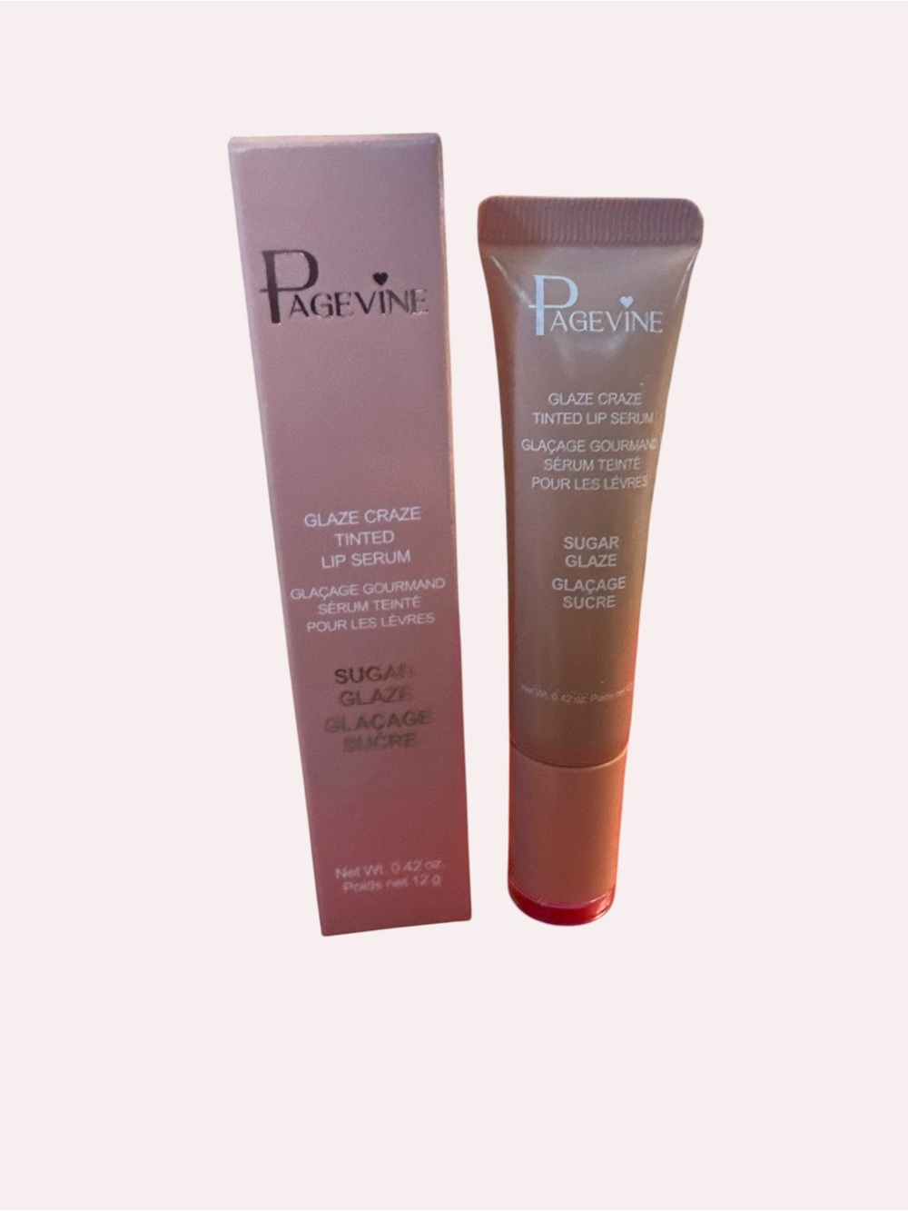 PageVine Glaze Craze Tinted Lip Serum Sugar Glaze 0.42 oz